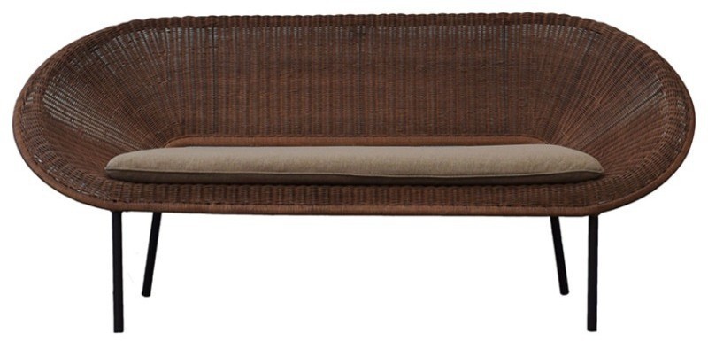 Диван LexiSofa, ротанг, текстиль, beige, ROOMERS FURNITURE