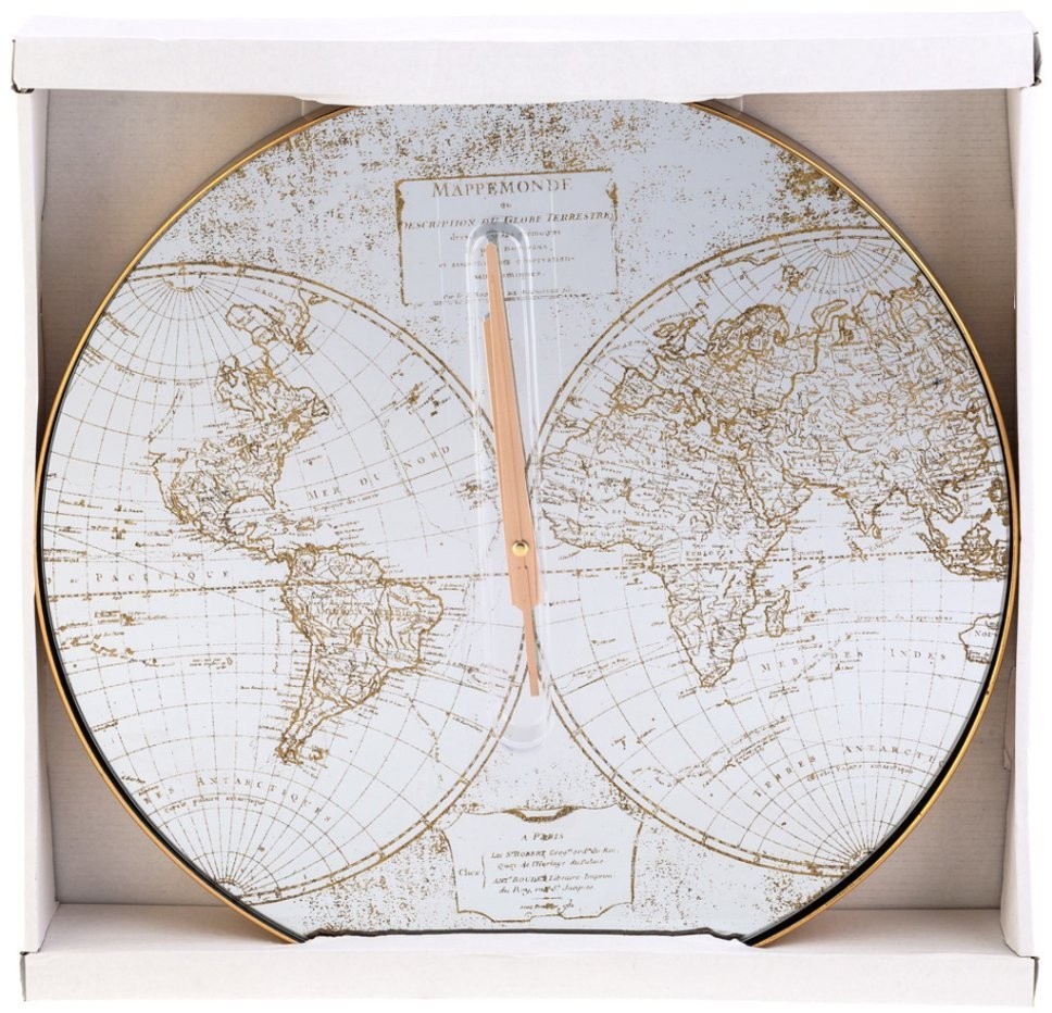 Часы настенные кварцевые "карта мира" 45*45*5,5 см Lefard (108-123)