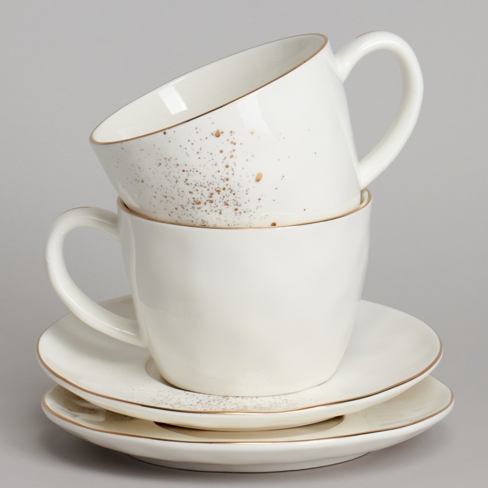 Чайный набор bronco "gold" на 2 пер. 4 пр. 350 мл (263-1361)