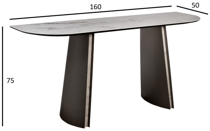 Консоль, керамика Johannesburg белая 160*50*75см (TT-00013060)