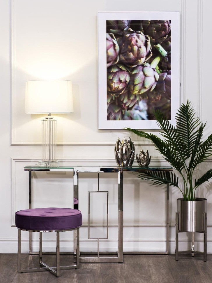 Консоль прозр.стекло/хром 120*40*78см (TT-00002543)