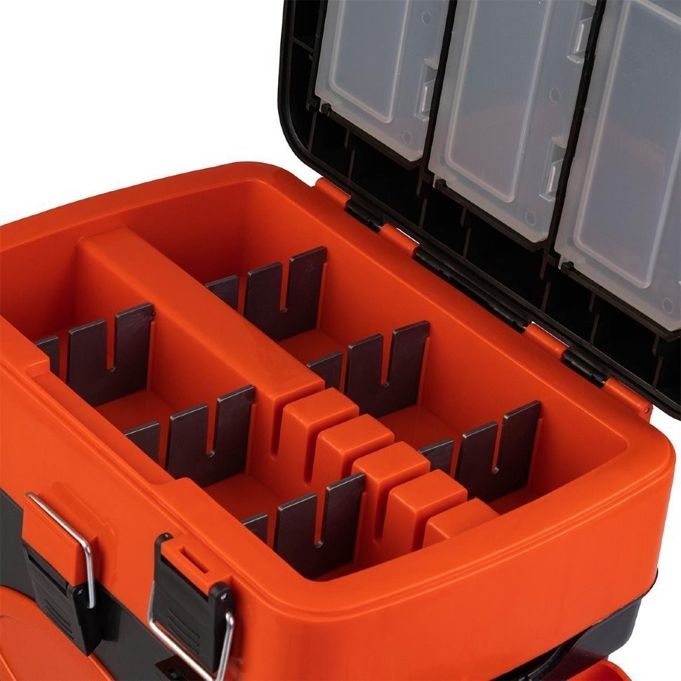Ящик для зимней рыбалки Helios FishBox двухсекционный 10л оранжевый (70113)