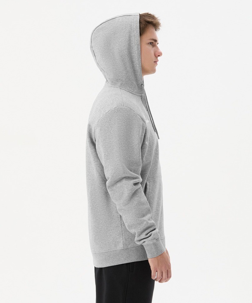 Флисовое худи на молнии JOGEL ESSENTIAL Cotton Fleece FZ Hoodie, серый меланж (2122116)