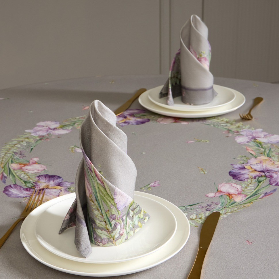 Набор салфеток из 2-х шт "ирисы",40х40см, 100% хлопок,серый,твил, Lefard (850-755-8)