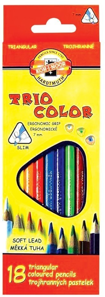 Карандаши цветные трехгранные KOH-I-NOOR Triocolor 3,2 мм 18 цветов 3133018004KSRU/181021 (65735)
