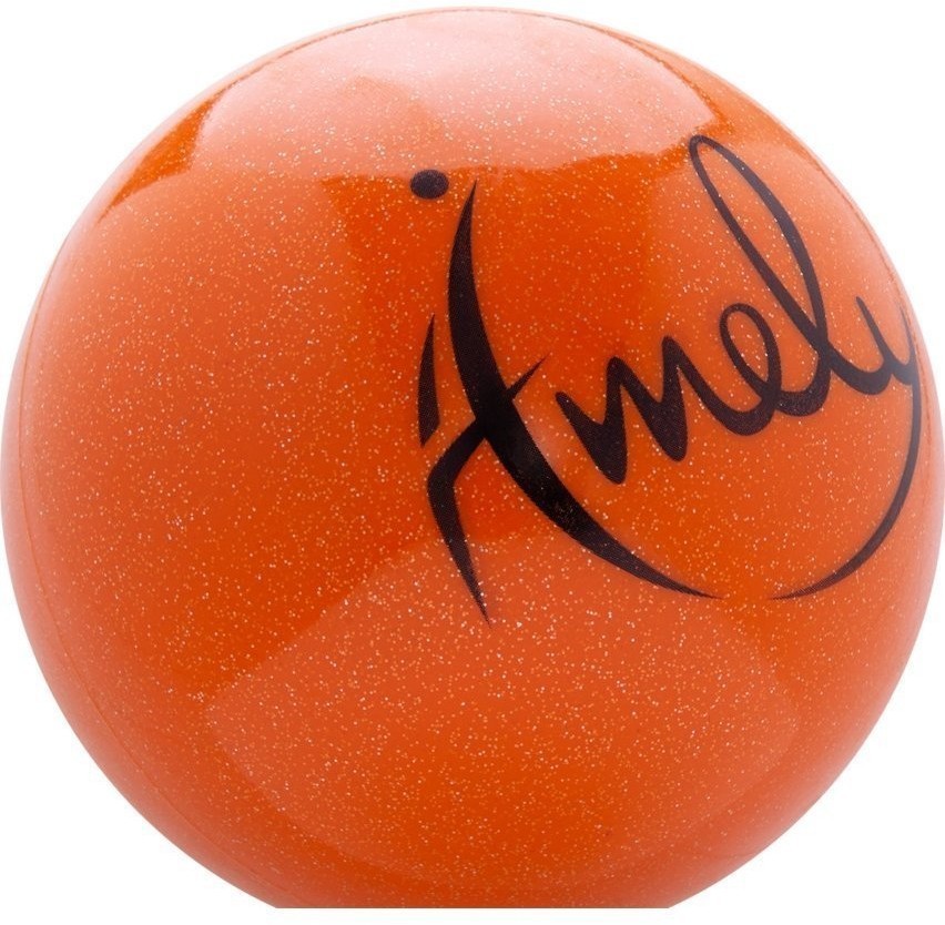 Мяч для художественной гимнастики AGB-303 19 см, оранжевый, с насыщенными блестками (1530778)