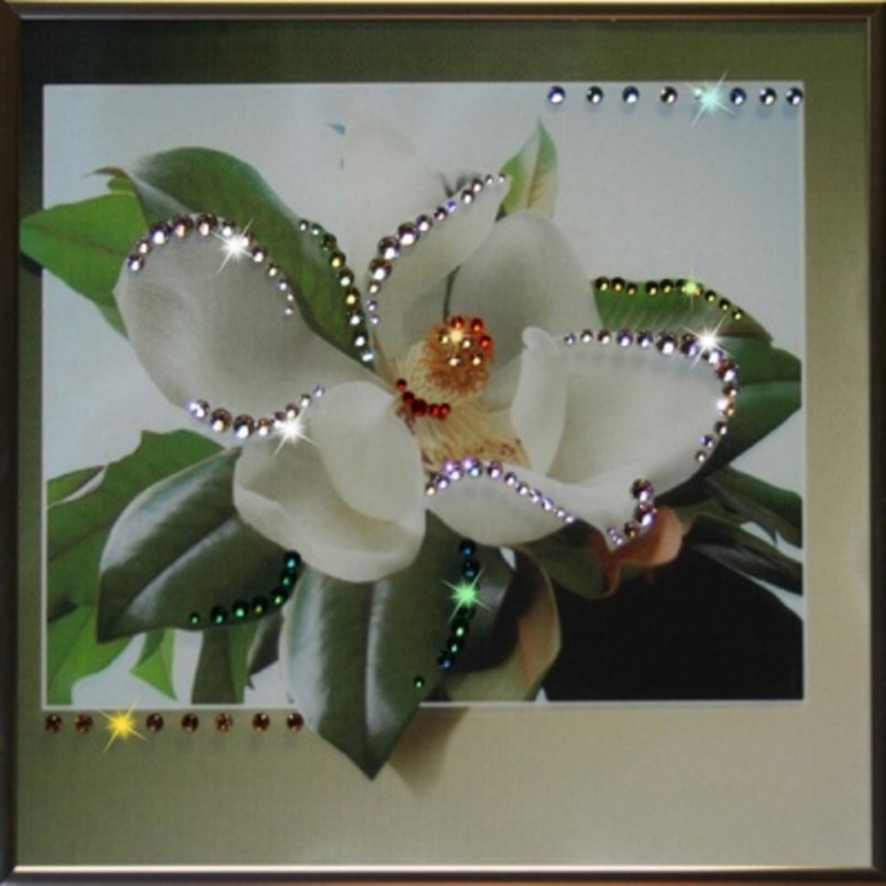 Картина Магнолия с кристаллами Swarovski (1203)