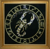 Картина Скорпион Золото с кристаллами Swarovski (1719)