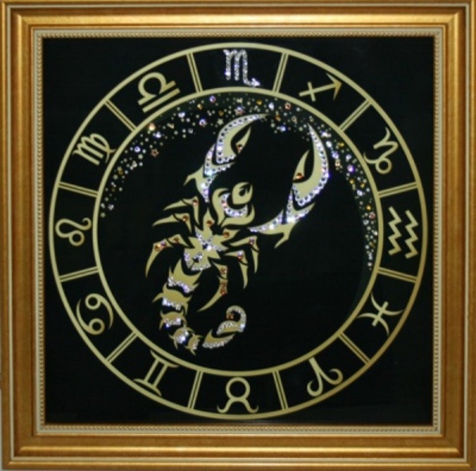 Картина Скорпион Золото с кристаллами Swarovski (1719)