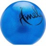 Мяч для художественной гимнастики AGB-303 19 см, синий, с насыщенными блестками (1530779)