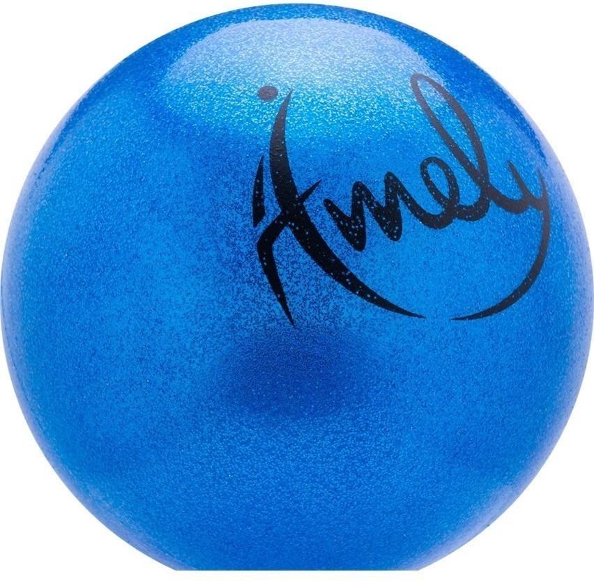 Мяч для художественной гимнастики AGB-303 19 см, синий, с насыщенными блестками (1530779)