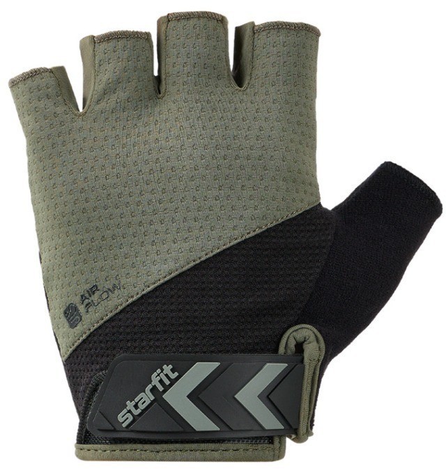 Перчатки для фитнеса STARFIT WG-204, черный/хаки (2119247)