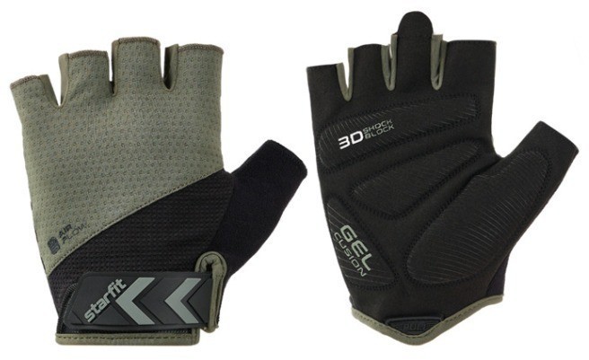 Перчатки для фитнеса STARFIT WG-204, черный/хаки (2119247)
