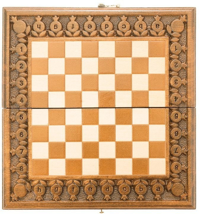 Шахматы + нарды резные с гранатами 40, Haleyan (28918)