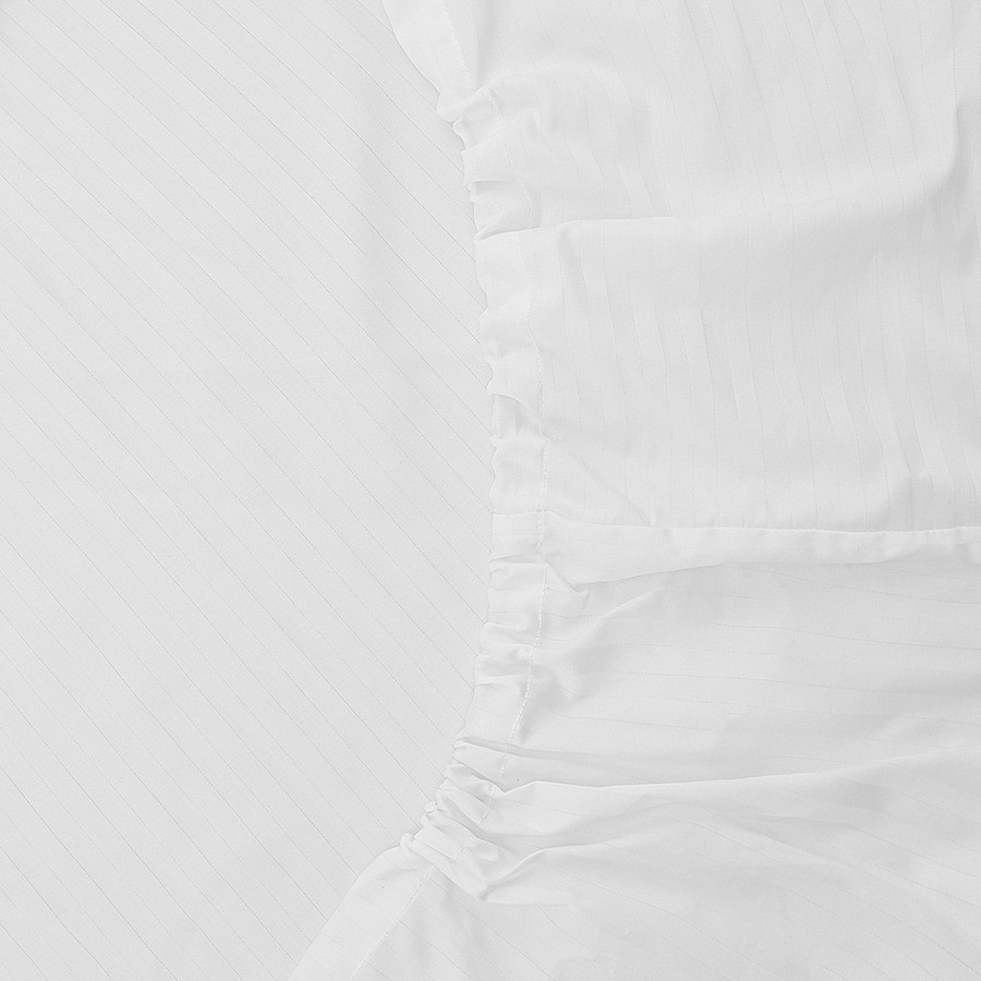 Простыня на резинке из страйп-сатина из коллекции essential, 160х200х30 см (77178)