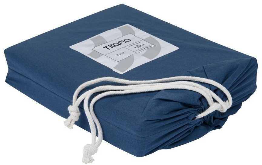 Простыня темно-синего цвета из органического стираного хлопка из коллекции essential, 180х270 см (69409)