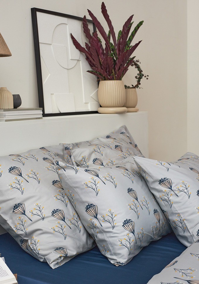 Набор наволочек "Полевые цветы" из премиального сатина из коллекции russian north, 70х70 см (78465)