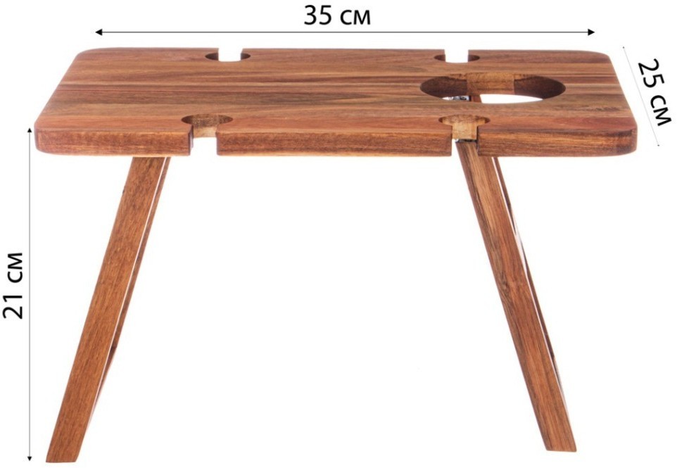 Столик agness сервировочный (винный) акация 35*25,4*21,4 см (897-120)
