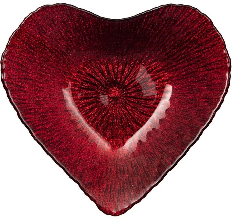 Блюдо "heart" red shiny 16х15х3 см без упаковки (мал 24шт) АКСАМ (339-085)