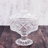 Ваза BEST GOLD для конфет с крышкой 12,5см, 450 мл. (404-30270404)