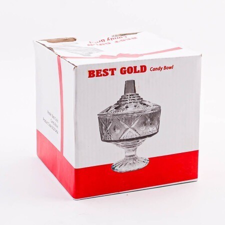 Ваза BEST GOLD для конфет с крышкой 12,5см, 450 мл. (404-30270404)