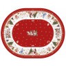 Скатерть  овальная  "с новым годом" ,140х180см ,красный, 100% хлопок ,твил Lefard (850-763-4)