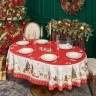 Скатерть  овальная  "с новым годом" ,140х180см ,красный, 100% хлопок ,твил Lefard (850-763-4)