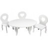 Набор мебели для кукол "Шик": стол + стулья, цвет: белый (PFD120-47)