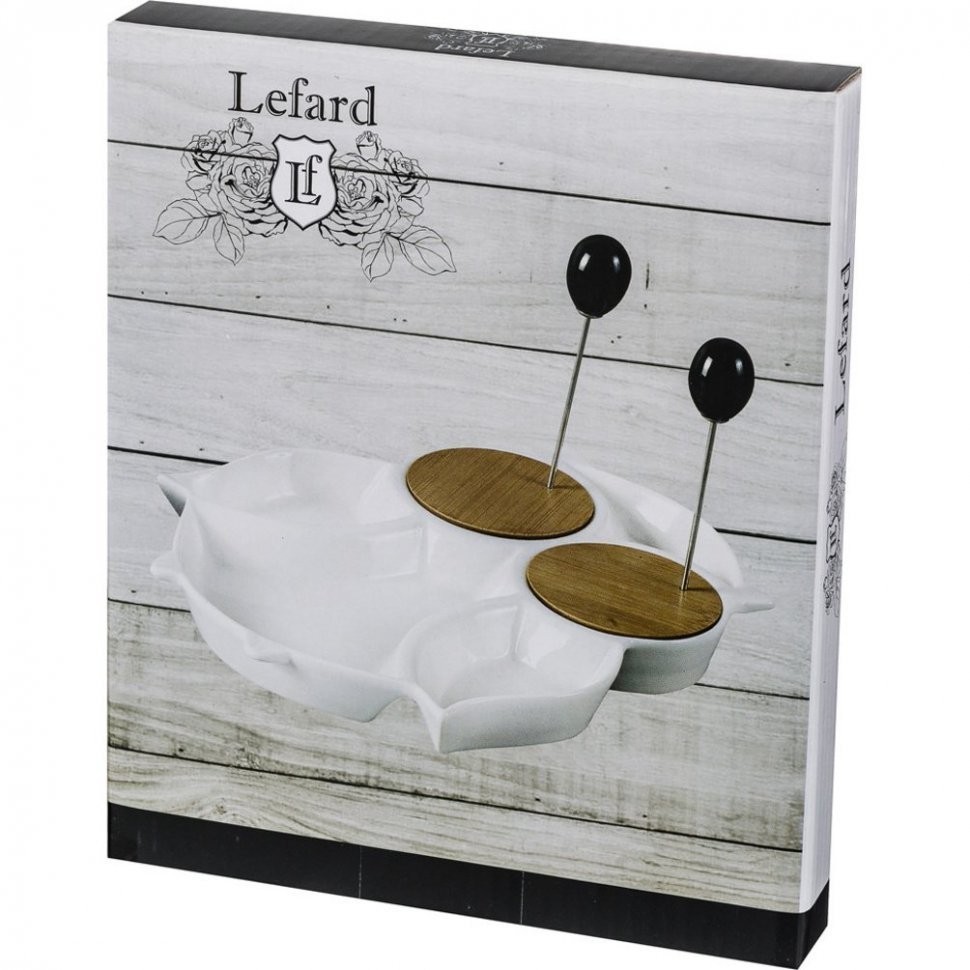 Менажница lefard 16.5*20*2 см + 2 металлические вилочки Lefard (474-046)