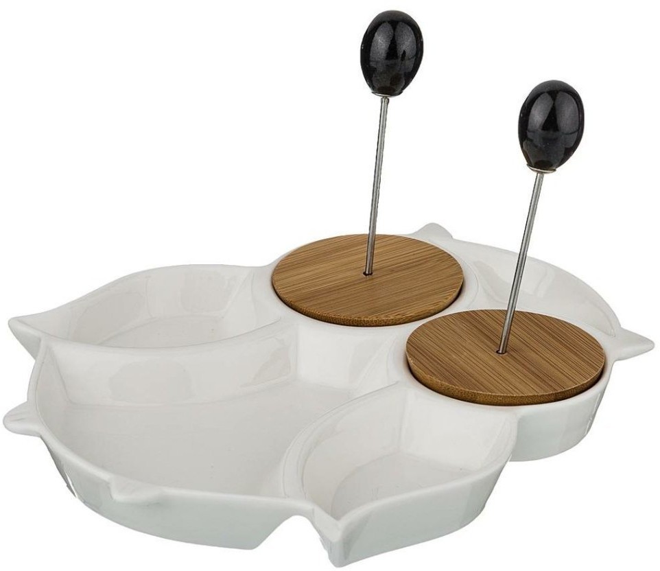 Менажница lefard 16.5*20*2 см + 2 металлические вилочки (474-046)