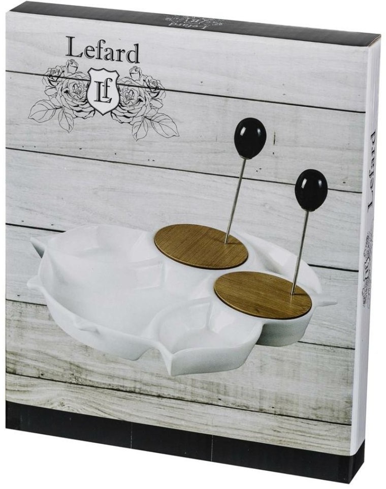 Менажница lefard 16.5*20*2 см + 2 металлические вилочки (474-046)