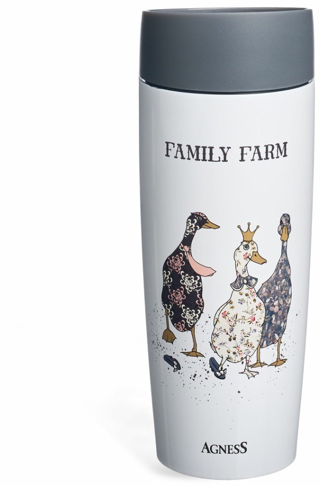 Термокружка agness  "family farm" 360мл, колба нерж.сталь 18/10 (709-121)