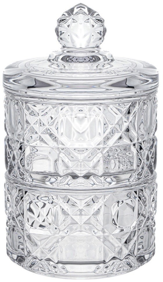 Емкость для хранения lefard с крышкой 2 яруса "gem" 8*14 см, 180 мл (каждая) (691-083)