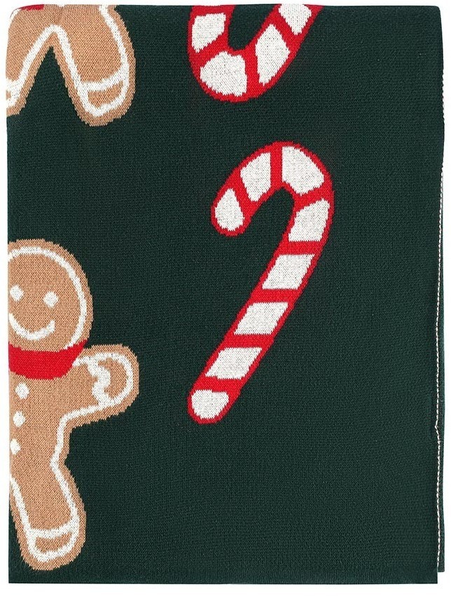 Плед из хлопка с новогодним рисунком gingerman из коллекции new year essential, 130x180 см (79343)