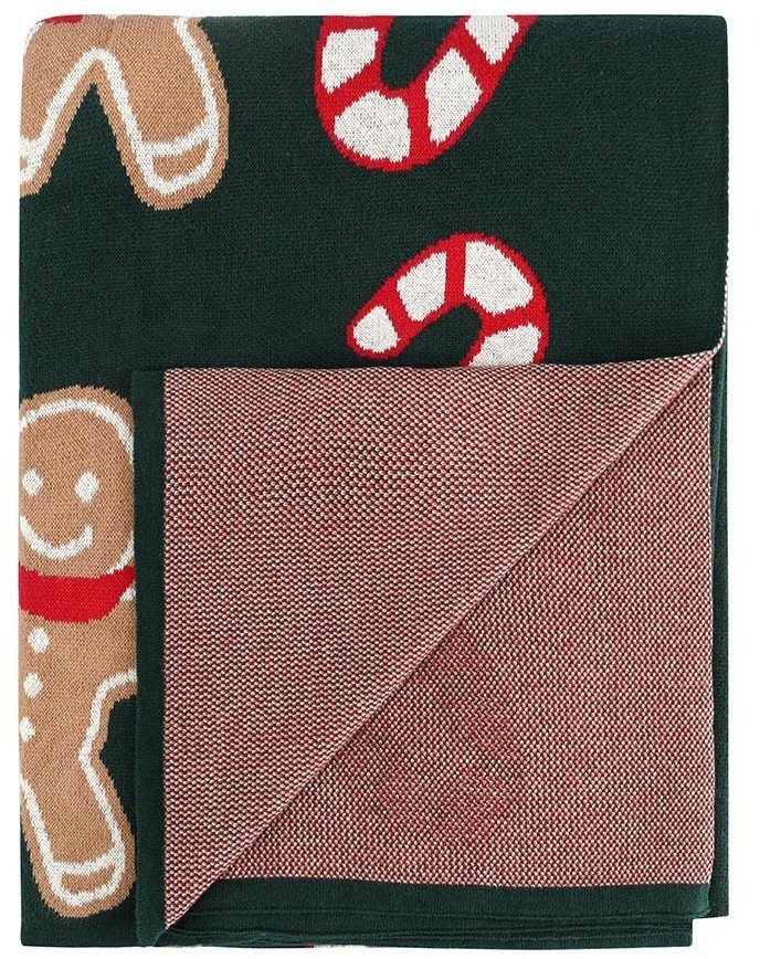 Плед из хлопка с новогодним рисунком gingerman из коллекции new year essential, 130x180 см (79343)