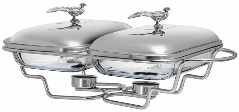 Мармит двойной lefard серия "охота" со стеклянными формами для запекания, 1,6л/1,6л (920-103)