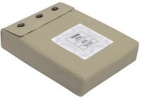 Простыня на резинке из стираного перкаля бежево-серого цвета из коллекции essential, 180х200х30 см (77760)