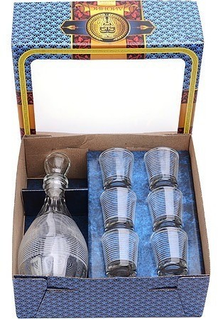 Набор д/вина 7пр"Спираль" графин+6 стак(х4 (1231-Г3)