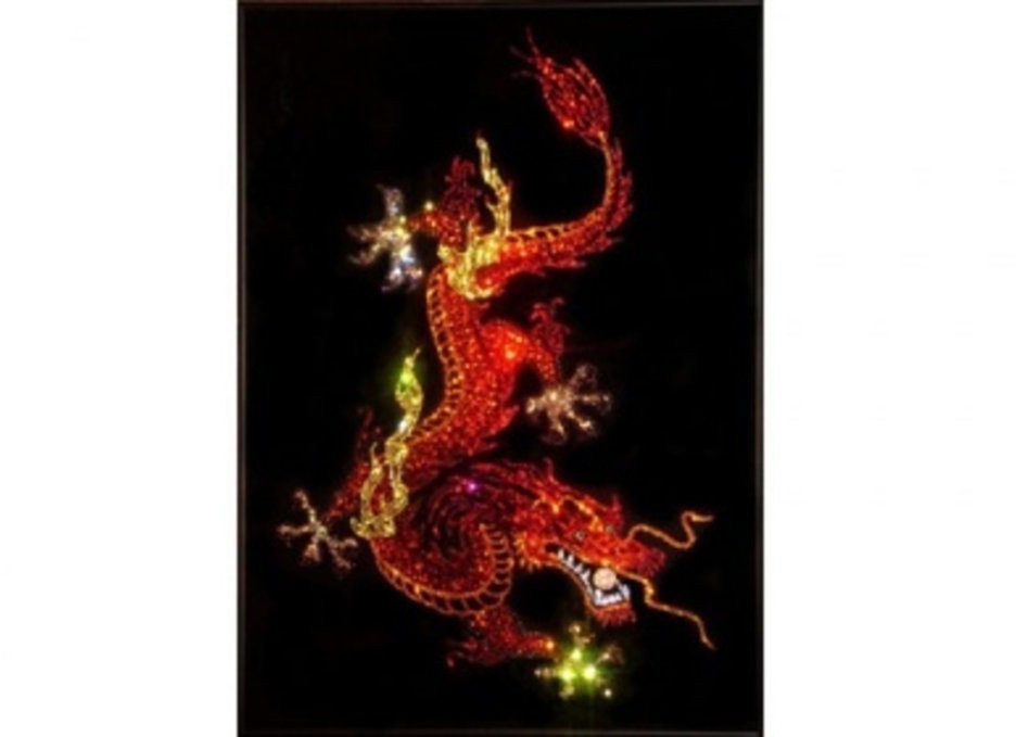 Картина Дракон с жемчужиной с кристаллами Swarovski (2072)