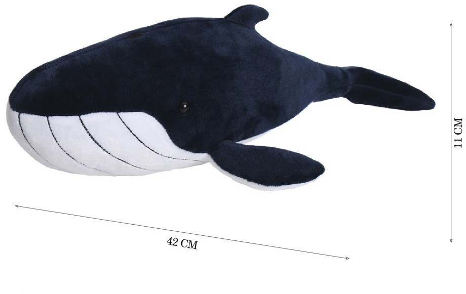 Мягкая игрушка "Голубой кит", 42см, серия «Морские обитатели» (K8719-PT)