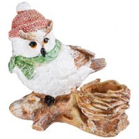 Подсвечник &quot;совенок на коряге новогодний&quot; 15*15 см Lefard (169-221)