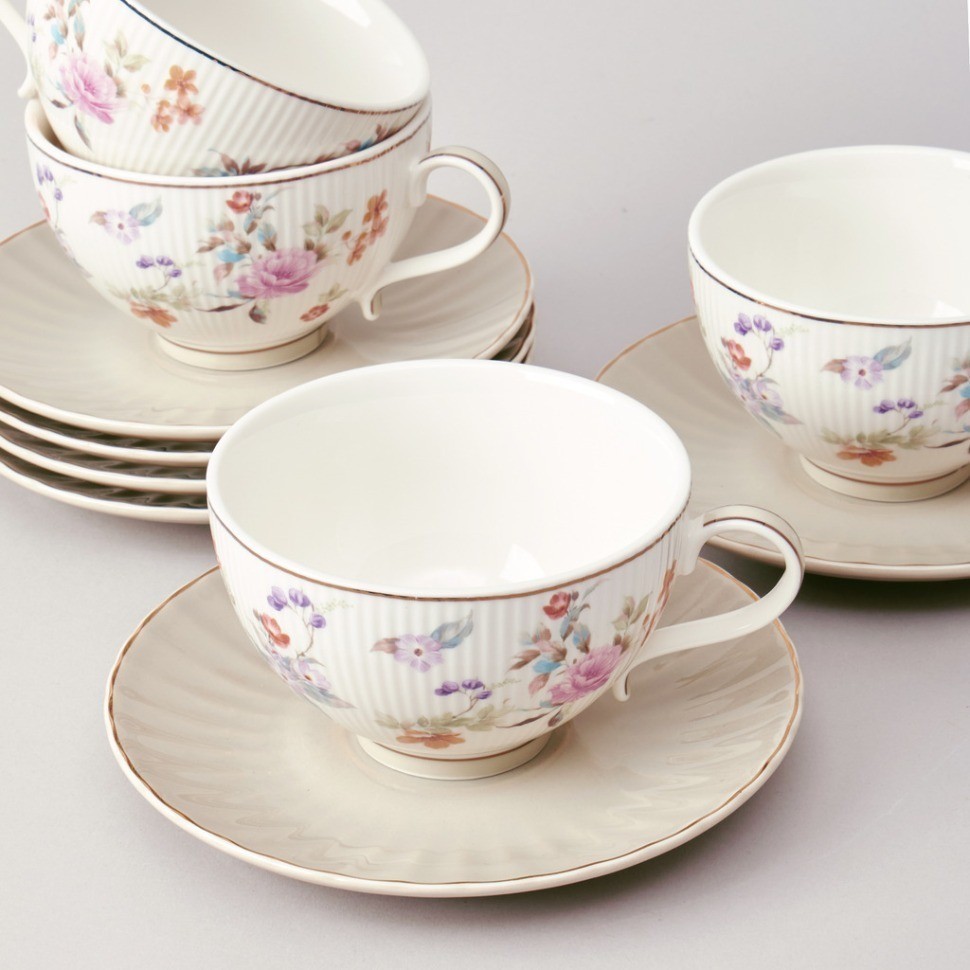 Чайный набор lefard "времена года" на 6 пер. 12 пр. 250 мл серый (42-575)