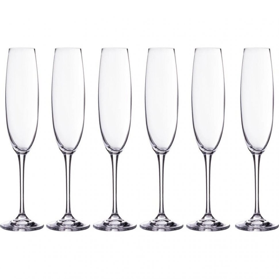 Набор бокалов для шампанского из 6 шт. "esta/fulica" 250 мл высота=28 см Crystalite Bohemia (669-197)
