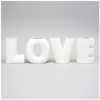 Набор ваз &quot;love&quot;, высота 15.2см цвет: белый Lefard (374-140)