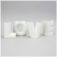 Набор ваз &quot;love&quot;, высота 15.2см цвет: белый Lefard (374-140)