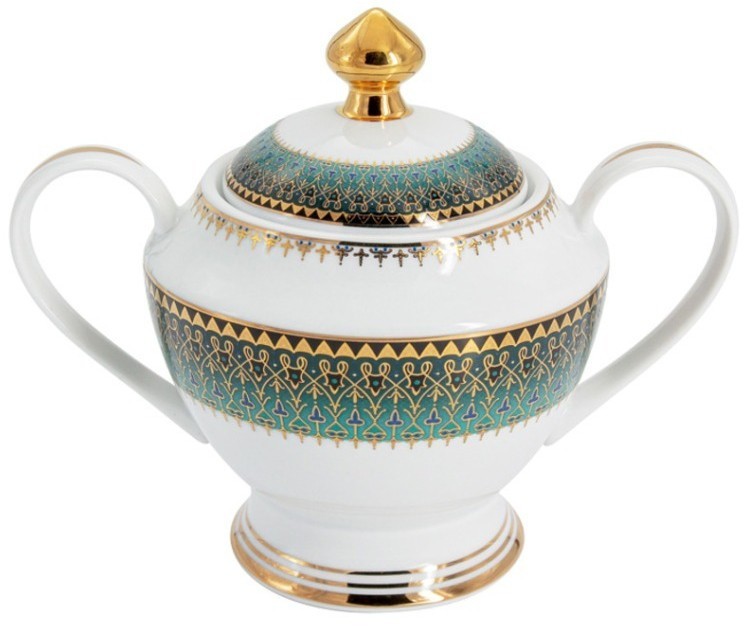 Чайный сервиз Бухара зелёный, 6 персон, 23 предмета - AL-K2425-Y6/23-MI Anna Lafarg Midori