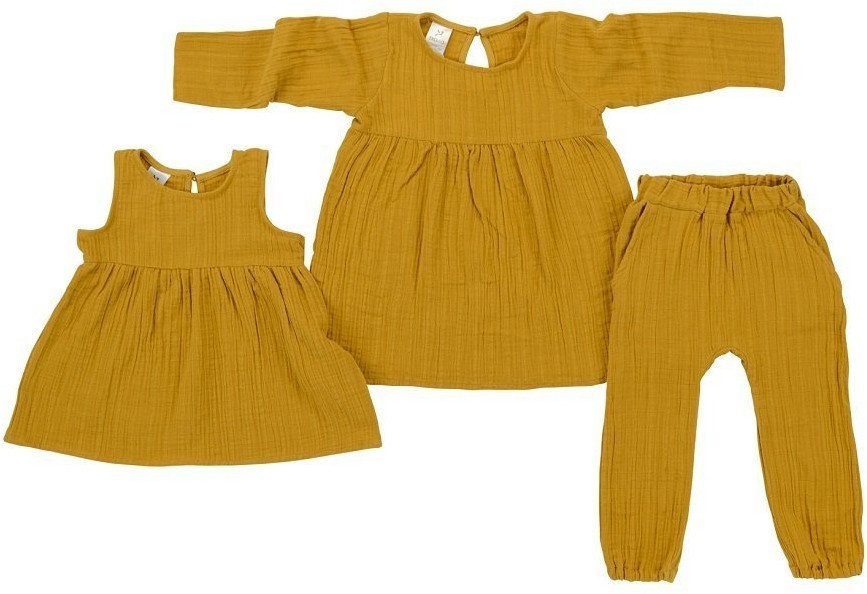 Штаны из хлопкового муслина горчичного цвета из коллекции essential 3-4y (69689)