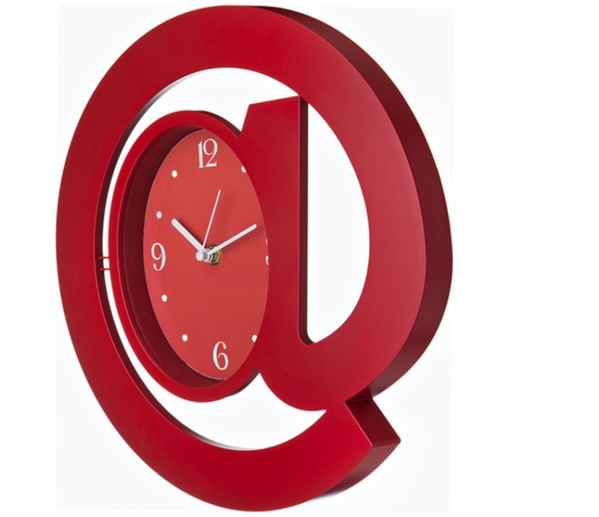 Часы настенные кварцевые "собачка" диаметр=30 см. цвет: красный циферблат 17*12 см. Lefard (220-243)