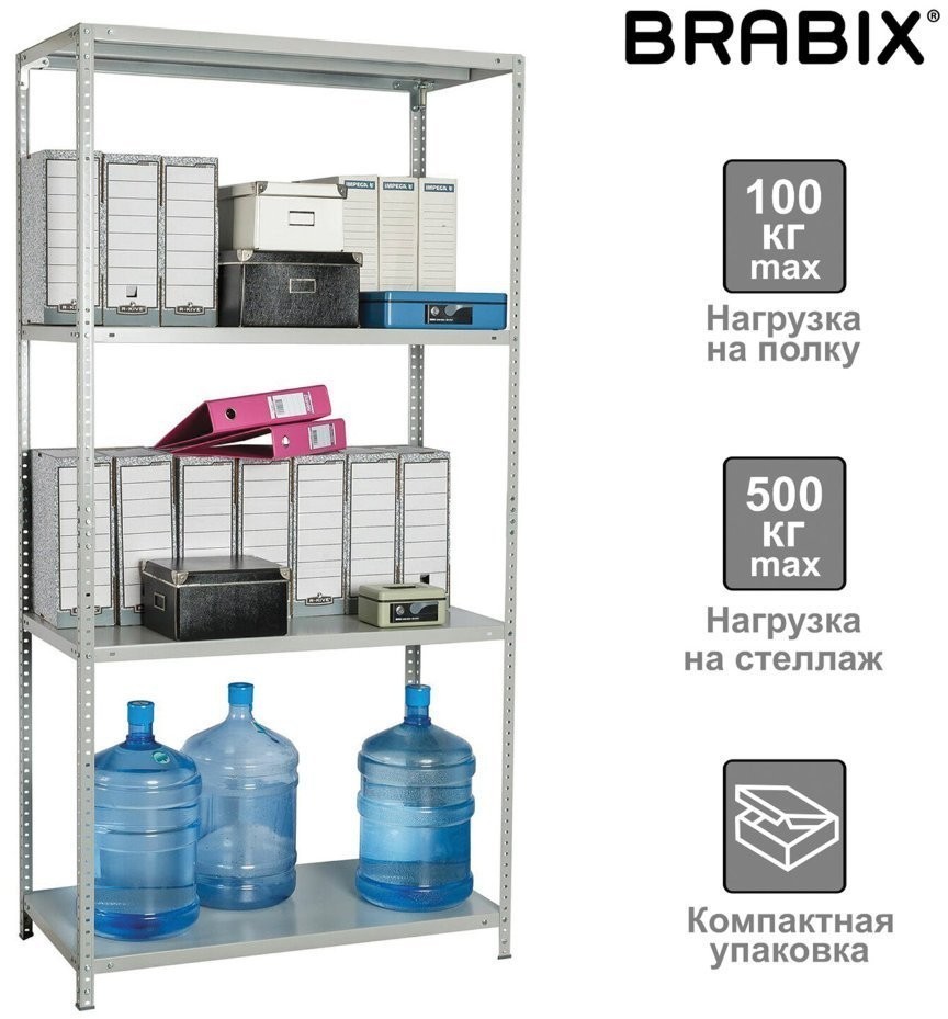 Стеллаж металлический Brabix MS KD-180/40/70-4 (S240BR124402) (73181)