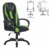 Кресло компьютерное Brabix Premium Rapid GM-102 до 180 кг экокожа/ткань черно-зеленое 532419 (84667)